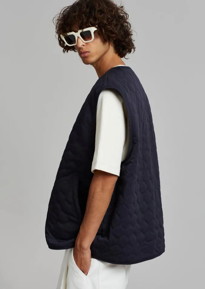 The Frankie Shop Lant Reversible Vest 8211 Navy Men Outerwear