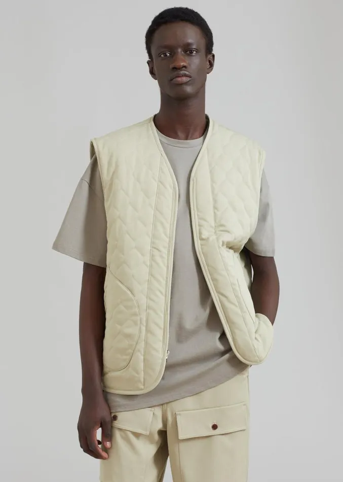 The Frankie Shop Lant Reversible Vest 8211 Slate Green Men Outerwear