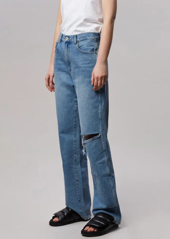 The Frankie Shop Laon Ripped Jeans 8211 Worn Wash Women Denim