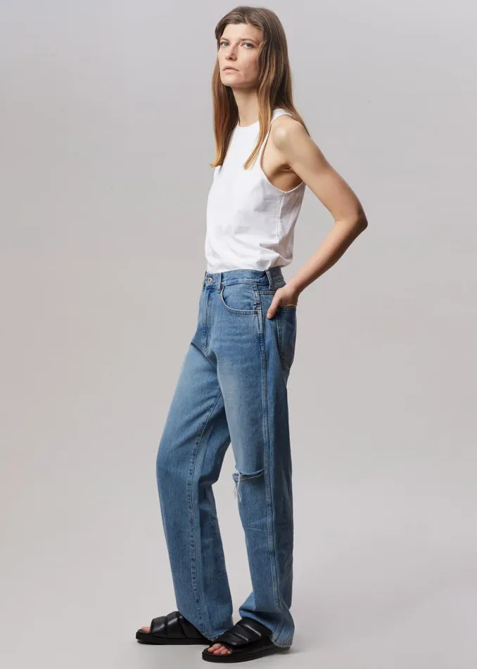 The Frankie Shop Laon Ripped Jeans 8211 Worn Wash Women Denim