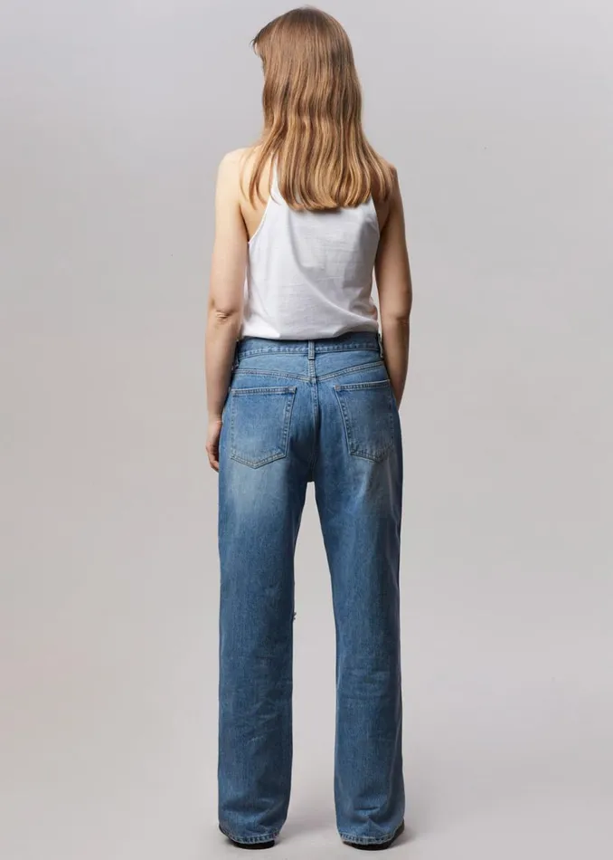 The Frankie Shop Laon Ripped Jeans 8211 Worn Wash Women Denim