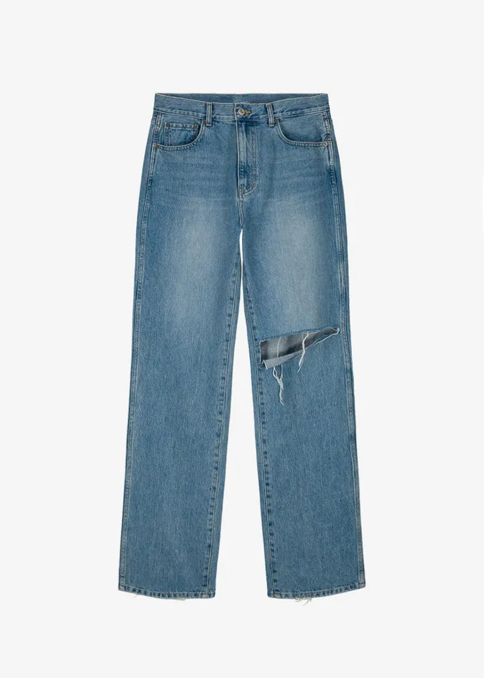 The Frankie Shop Laon Ripped Jeans 8211 Worn Wash Women Denim