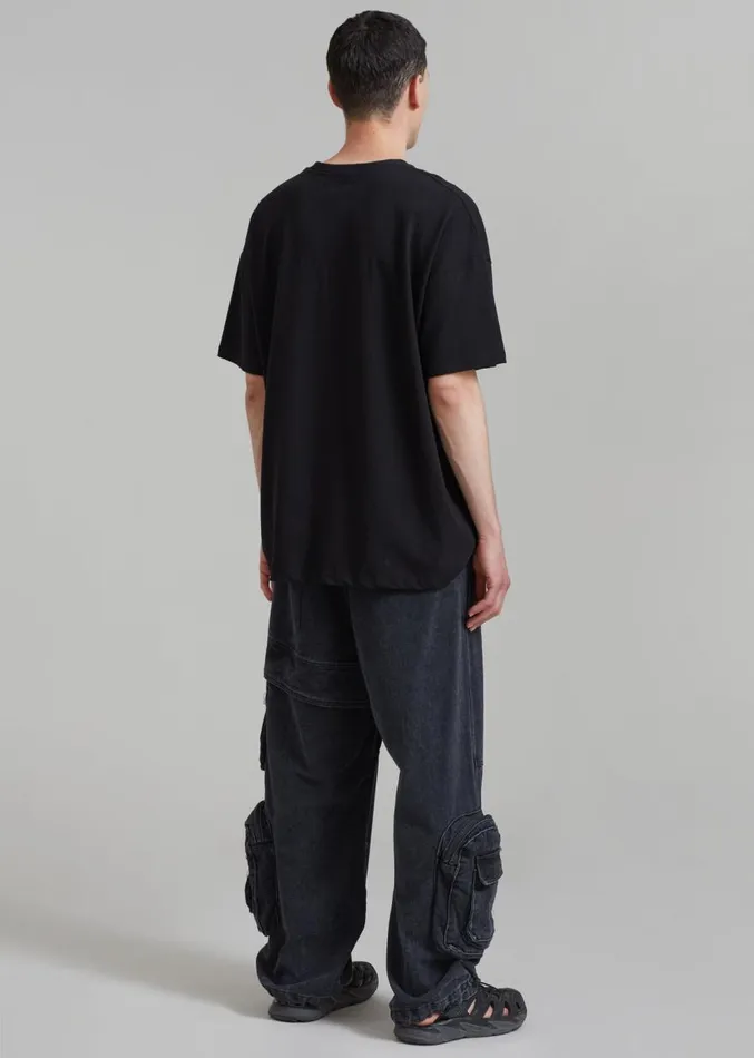 The Frankie Shop Lenny Cargo Jeans 8211 Black Washed MenWomen Bottoms