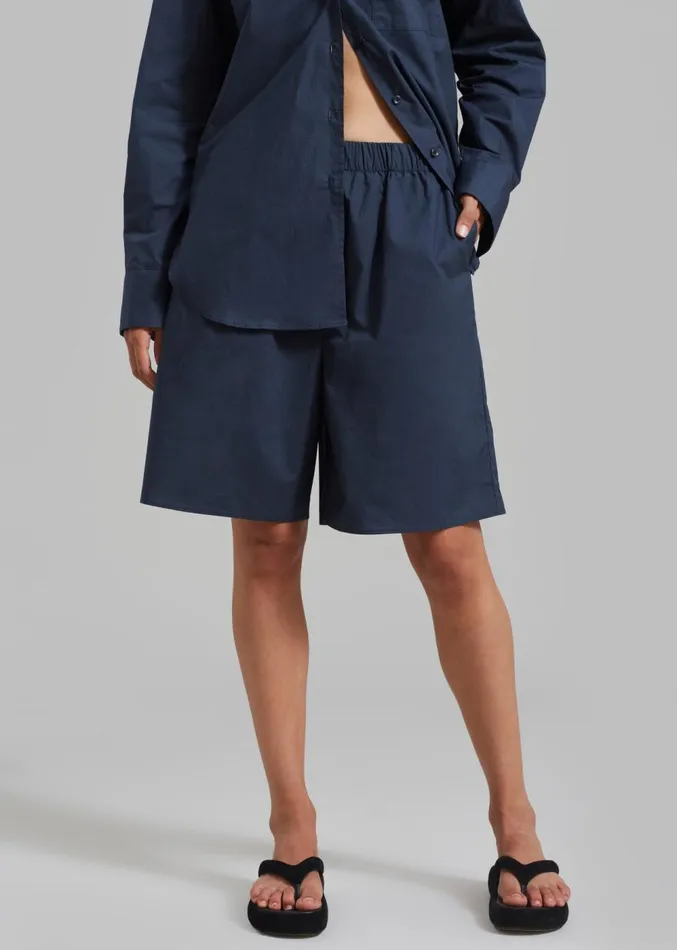 The Frankie Shop Levi Bermuda Shorts 8211 Midnight Blue Women Clothing