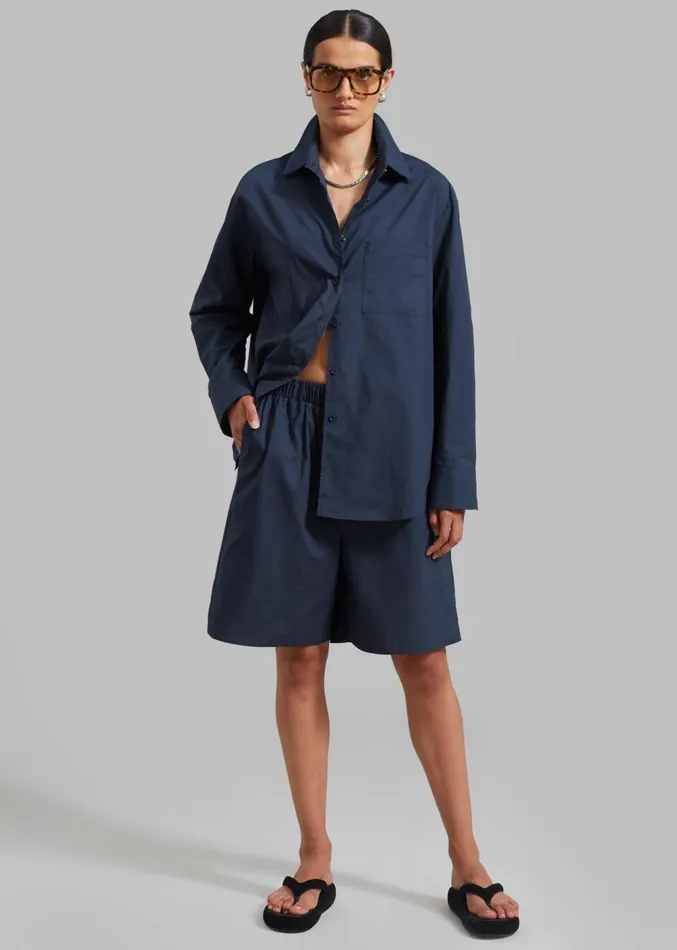 The Frankie Shop Levi Bermuda Shorts 8211 Midnight Blue Women Clothing