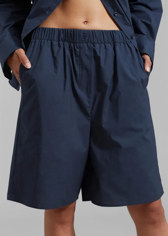 The Frankie Shop Levi Bermuda Shorts 8211 Midnight Blue Women Clothing