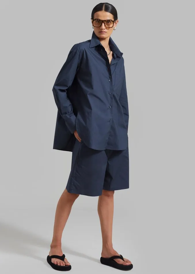 The Frankie Shop Levi Bermuda Shorts 8211 Midnight Blue Women Clothing