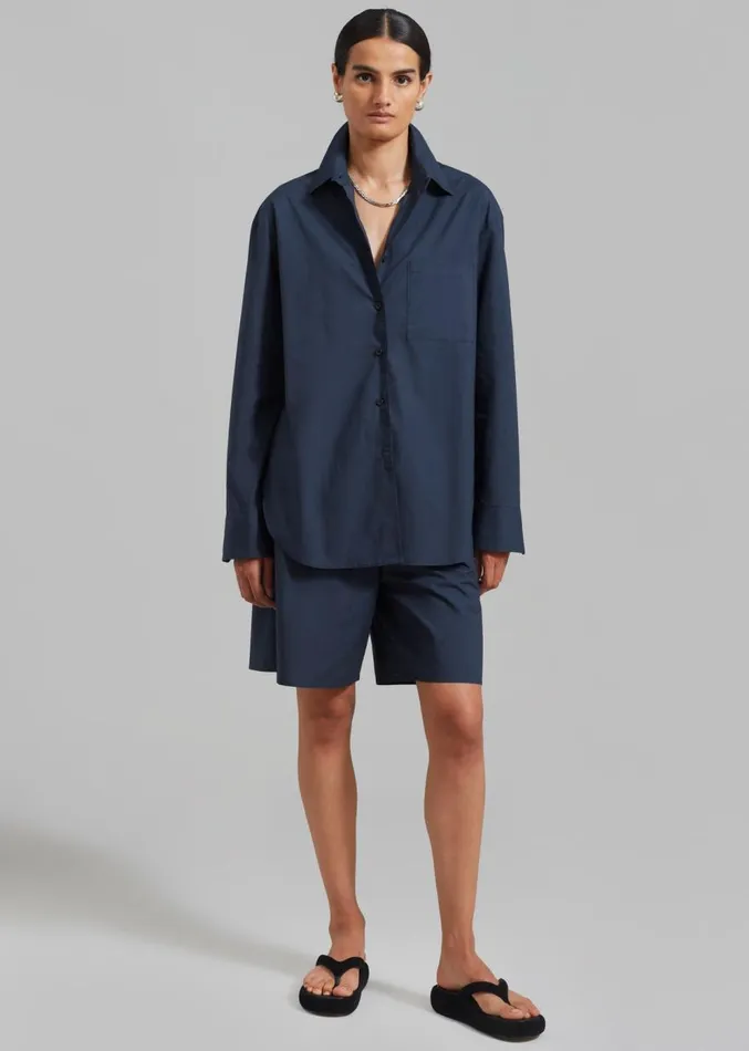 The Frankie Shop Levi Bermuda Shorts 8211 Midnight Blue Women Clothing