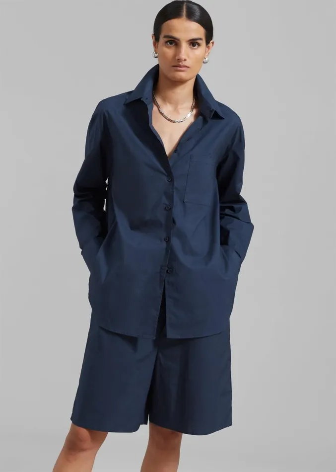 The Frankie Shop Levi Bermuda Shorts 8211 Midnight Blue Women Clothing