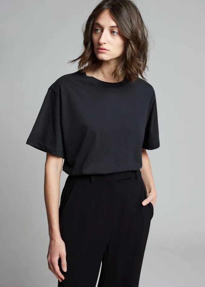 The Frankie Shop Lilou Simple Tee 8211 Black Women Clothing