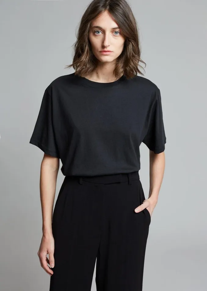 The Frankie Shop Lilou Simple Tee 8211 Black Women Clothing