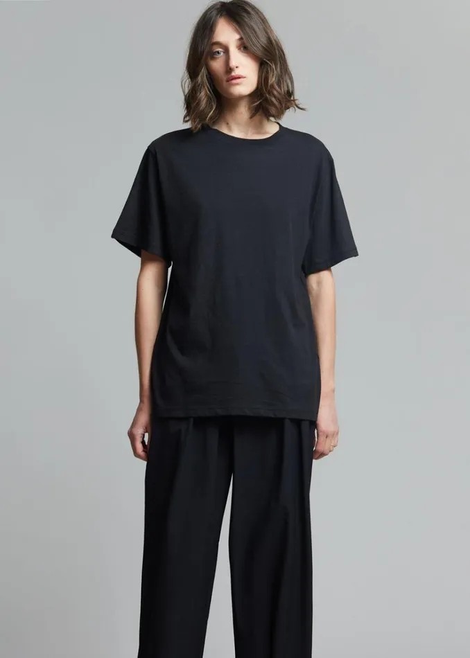 The Frankie Shop Lilou Simple Tee 8211 Black Women Clothing