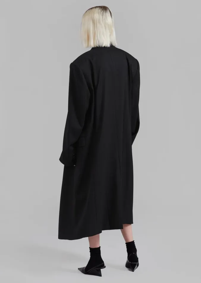 The Frankie Shop London Double Breasted Coat 8211 Black Women Outerwear