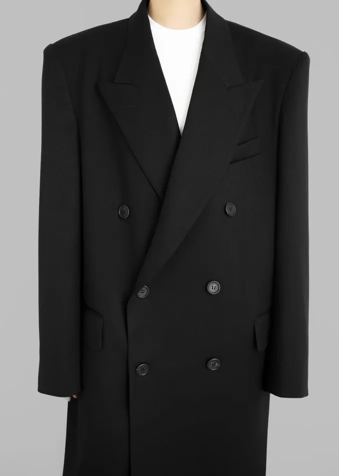 The Frankie Shop London Double Breasted Coat 8211 Black Women Outerwear
