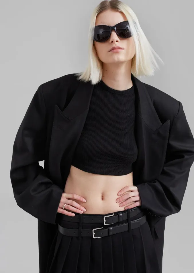 The Frankie Shop London Double Breasted Coat 8211 Black Women Outerwear