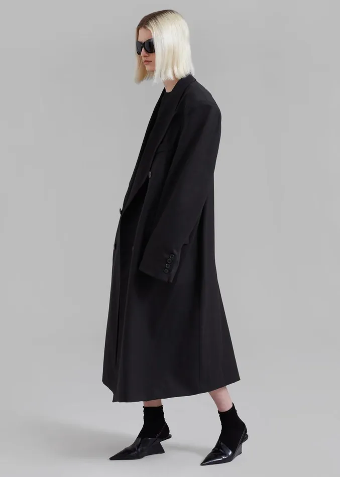 The Frankie Shop London Double Breasted Coat 8211 Black Women Outerwear