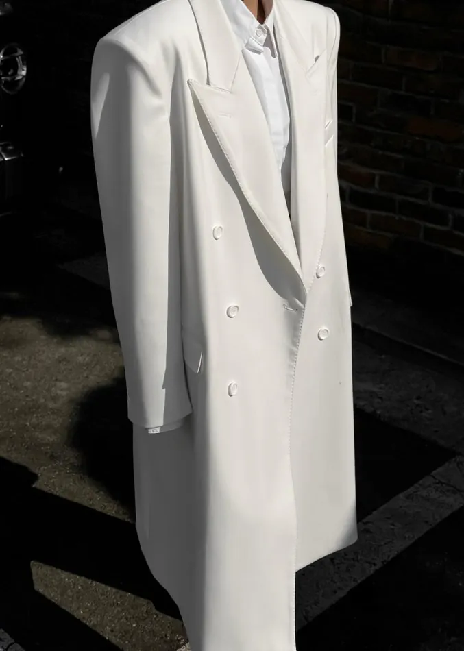 The Frankie Shop London Double Breasted Coat 8211 White Women Clothing