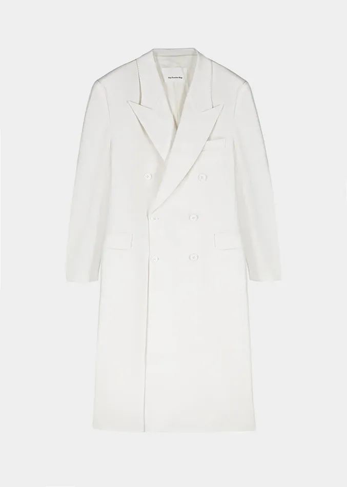 The Frankie Shop London Double Breasted Coat 8211 White Women Clothing