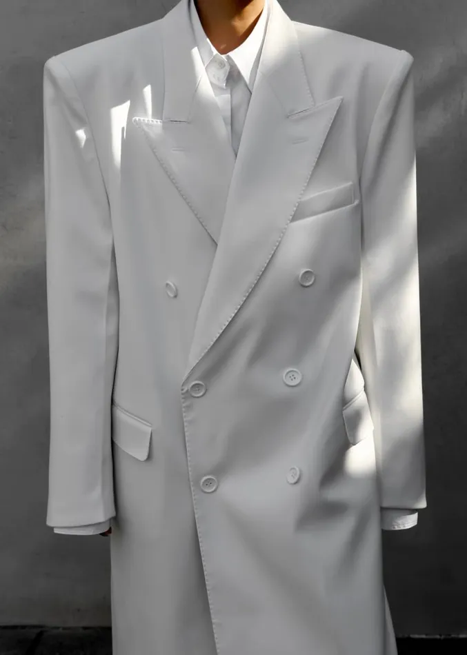 The Frankie Shop London Double Breasted Coat 8211 White Women Clothing