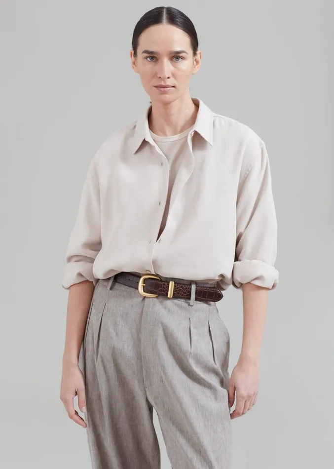 The Frankie Shop Lotta Fluid Shirt 8211 Beige Women Clothing