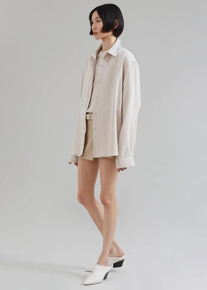 The Frankie Shop Lotta Fluid Shirt 8211 Beige Women Clothing