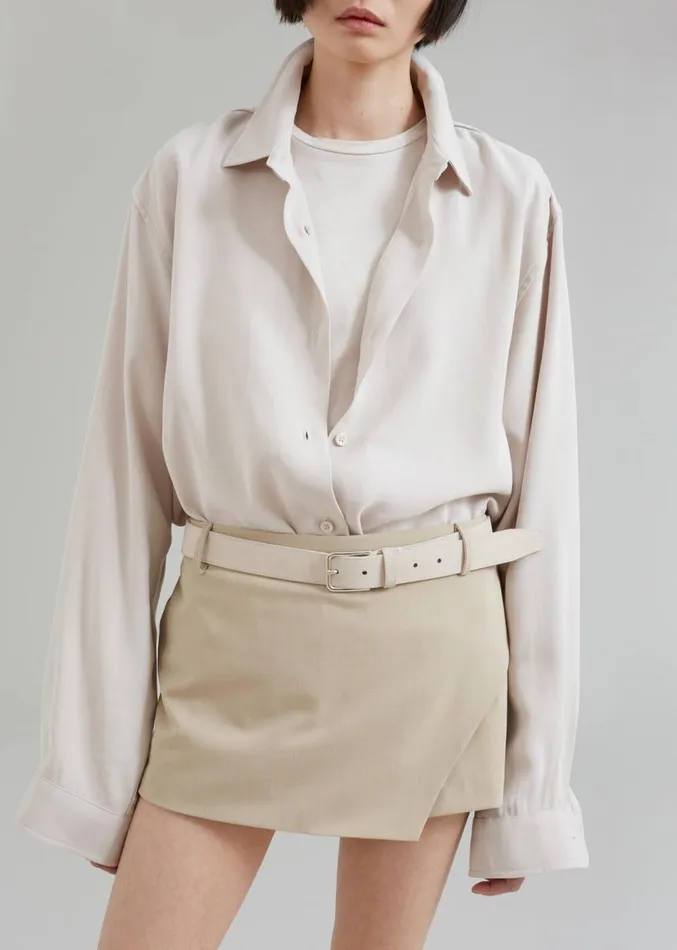 The Frankie Shop Lotta Fluid Shirt 8211 Beige Women Clothing