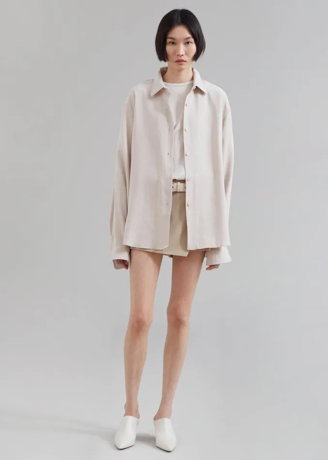 The Frankie Shop Lotta Fluid Shirt 8211 Beige Women Clothing