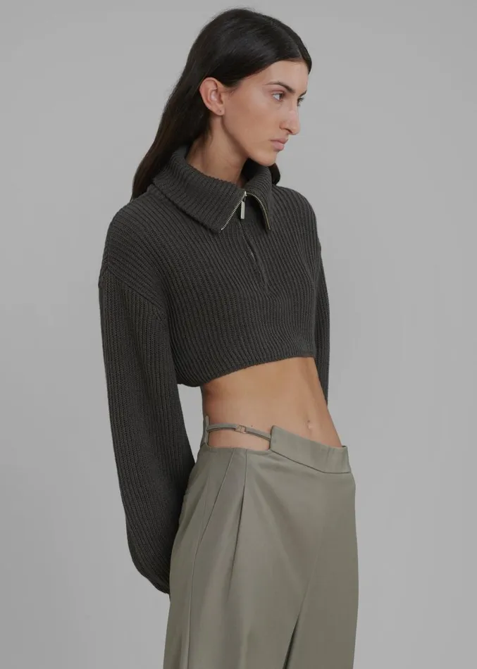 The Frankie Shop Louise Cut Out Trousers 8211 Olive Women Clothing