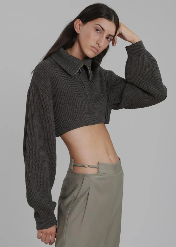 The Frankie Shop Louise Cut Out Trousers 8211 Olive Women Clothing