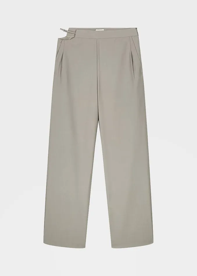 The Frankie Shop Louise Cut Out Trousers 8211 Olive Women Clothing