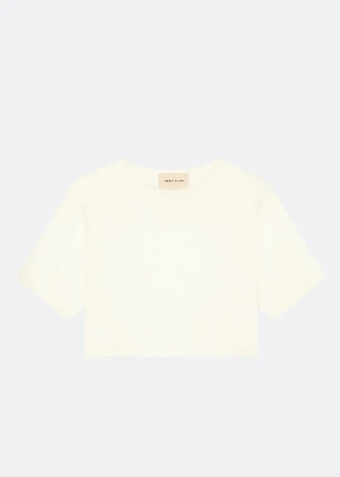 The Frankie Shop Loulou Studio Adas Cropped Top 8211 Ivory Women Tops