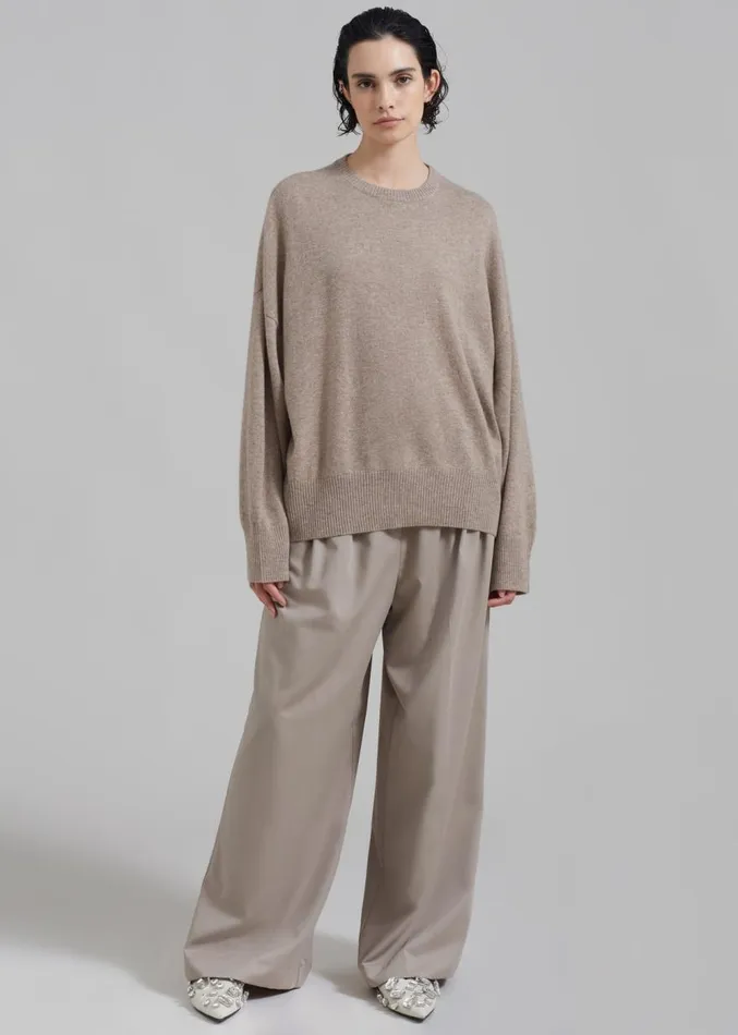 The Frankie Shop Loulou Studio Anaa Cashmere Sweater 8211 Beige Melange Women Clothing The Frankie Shop Loulou Studio Anaa Cashmere Sweater 8211 Beige Melange Women Clothing