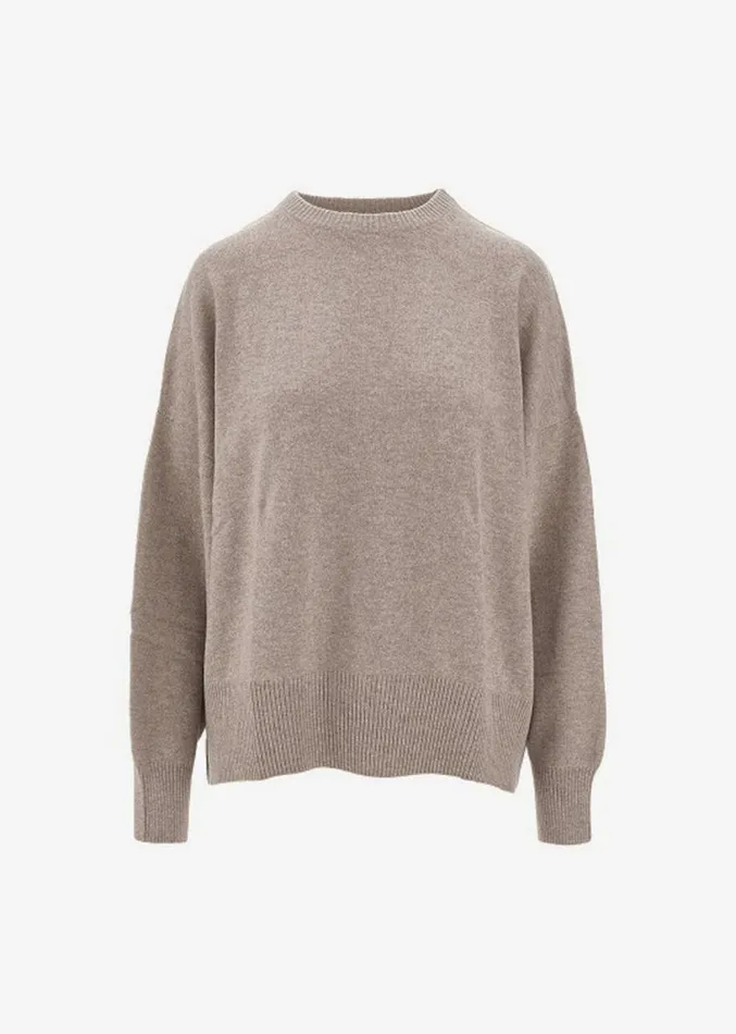 The Frankie Shop Loulou Studio Anaa Cashmere Sweater 8211 Beige Melange Women Clothing