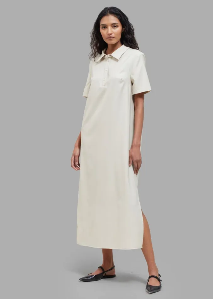 The Frankie Shop Loulou Studio Bira Polo Shirt Dress 8211 Beige Women Clothing