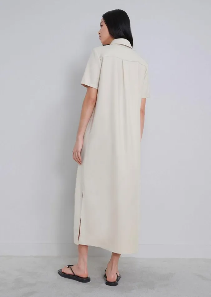 The Frankie Shop Loulou Studio Bira Polo Shirt Dress 8211 Beige Women Clothing
