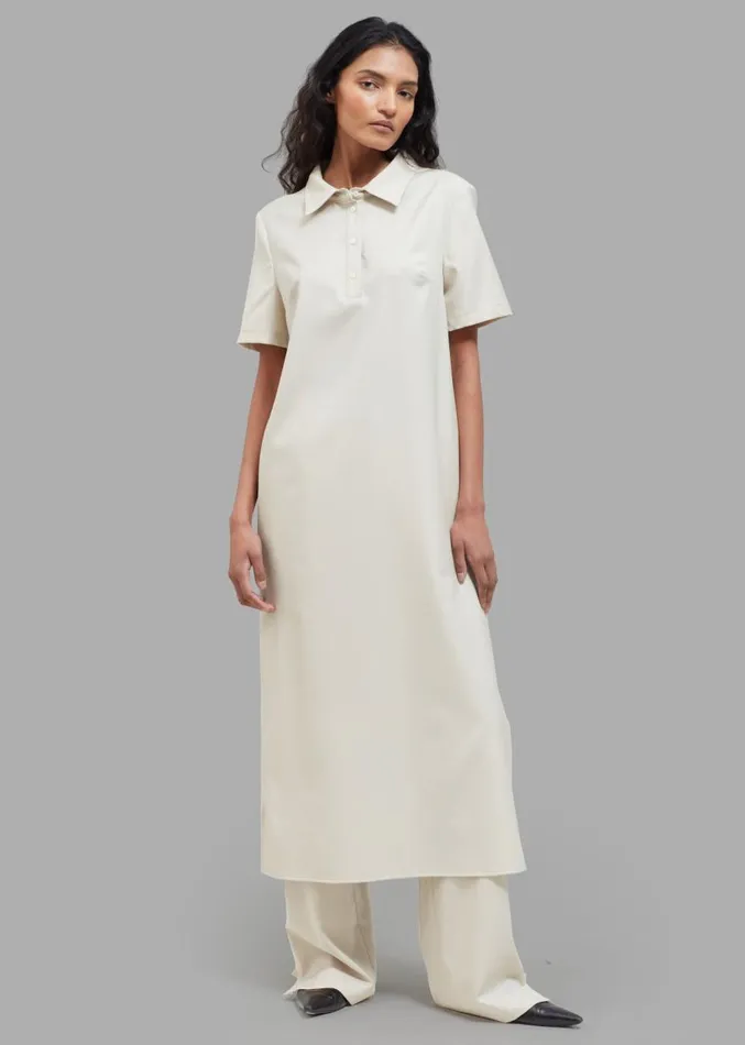 The Frankie Shop Loulou Studio Bira Polo Shirt Dress 8211 Beige Women Clothing