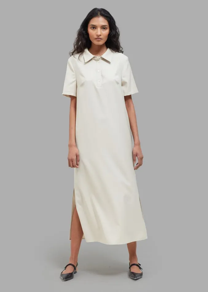 The Frankie Shop Loulou Studio Bira Polo Shirt Dress 8211 Beige Women Clothing
