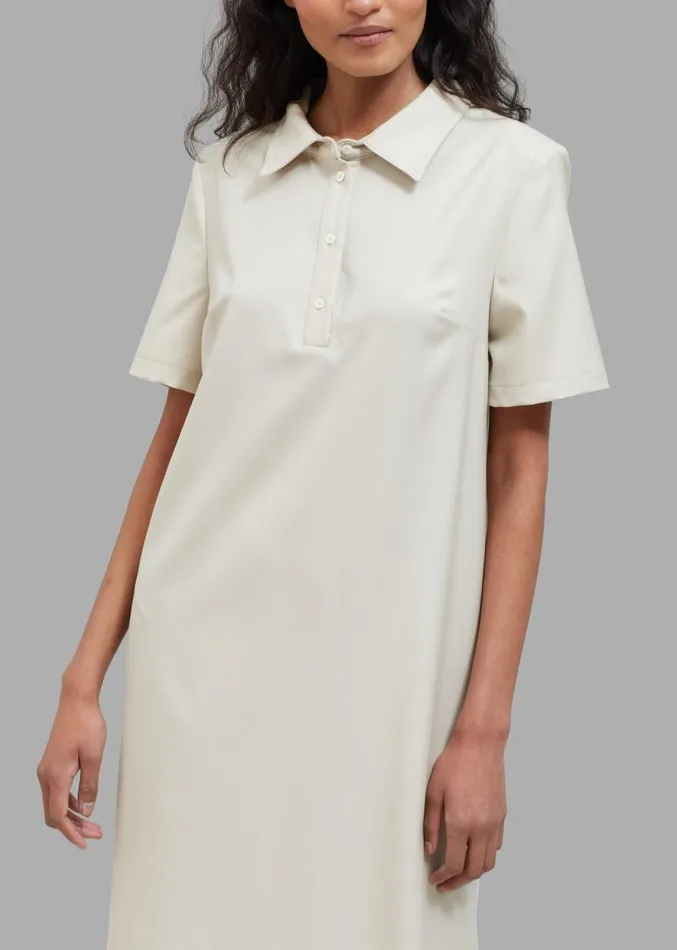 The Frankie Shop Loulou Studio Bira Polo Shirt Dress 8211 Beige Women Clothing