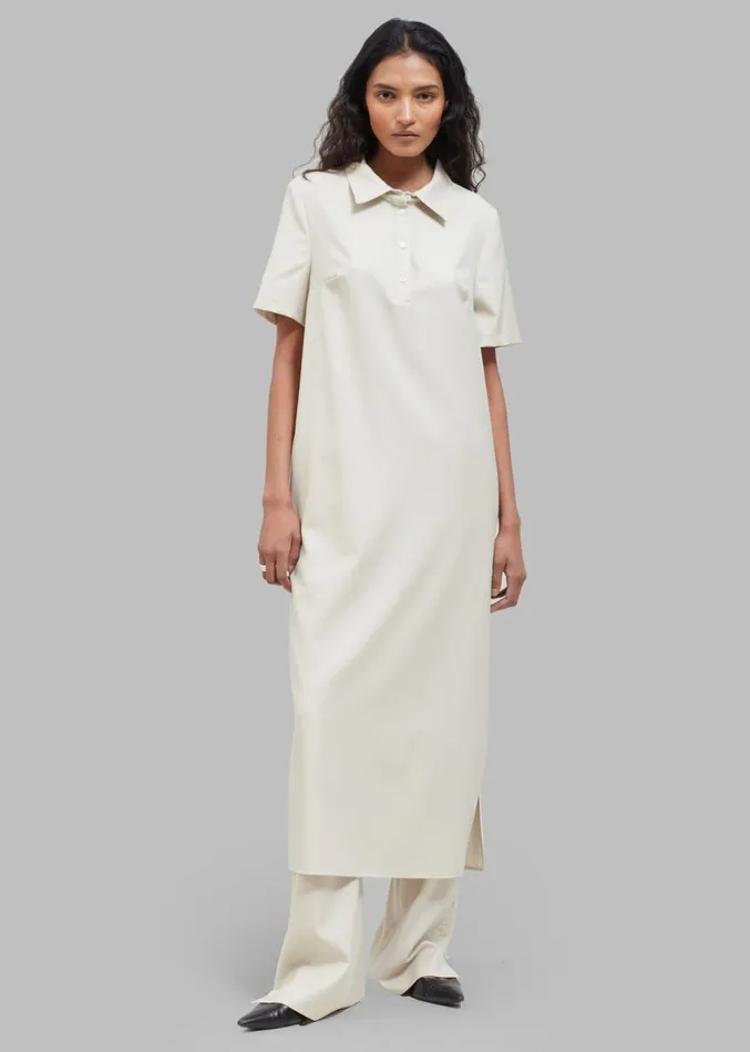 The Frankie Shop Loulou Studio Bira Polo Shirt Dress 8211 Beige Women Clothing