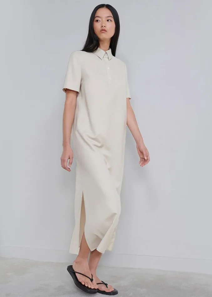 The Frankie Shop Loulou Studio Bira Polo Shirt Dress 8211 Beige Women Clothing