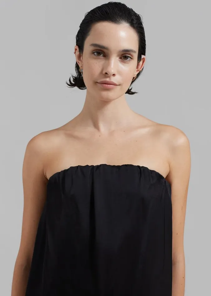 The Frankie Shop Loulou Studio Siple Long Dress 8211 Black Women Dresses