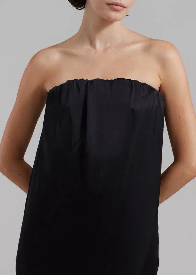 The Frankie Shop Loulou Studio Siple Long Dress 8211 Black Women Dresses