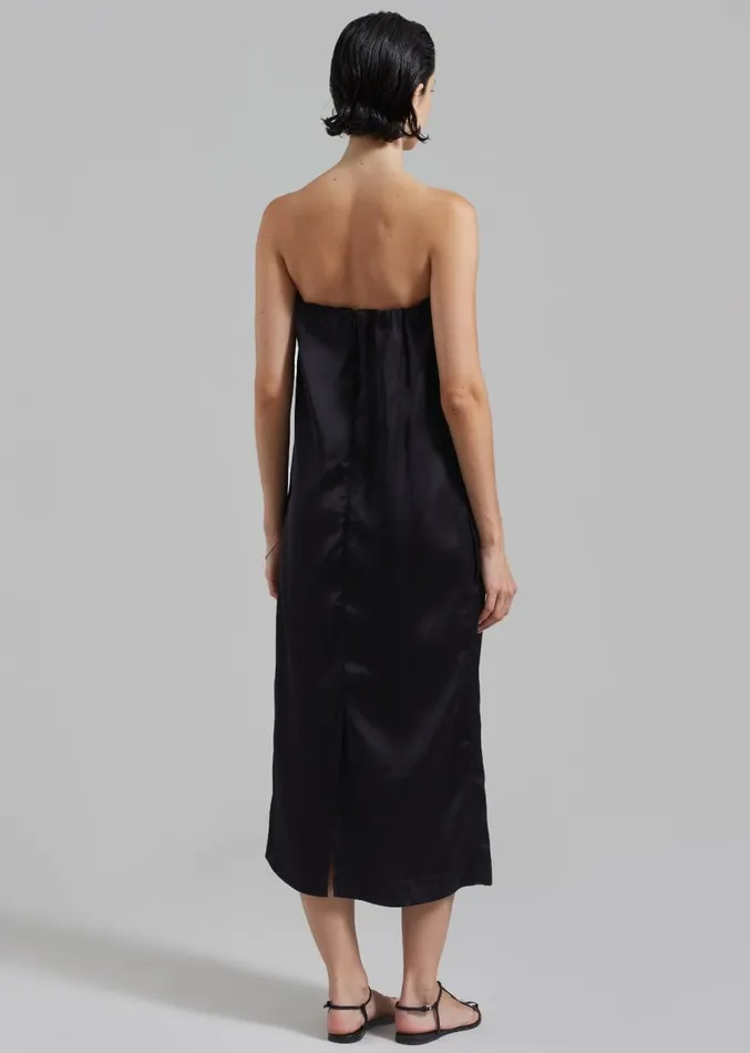 The Frankie Shop Loulou Studio Siple Long Dress 8211 Black Women Dresses