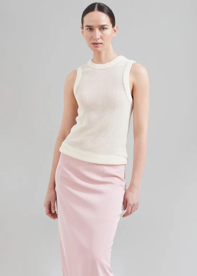 The Frankie Shop Low Classic Resort Sleeveless Top 8211 Cream Women Clothing