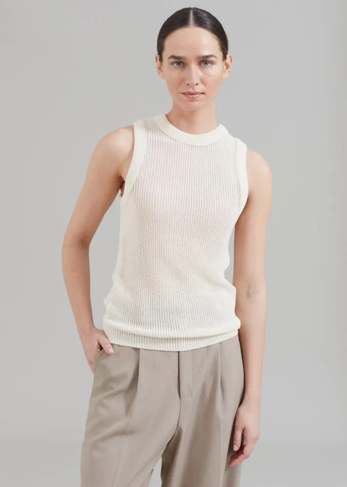 The Frankie Shop Low Classic Resort Sleeveless Top 8211 Cream Women Clothing