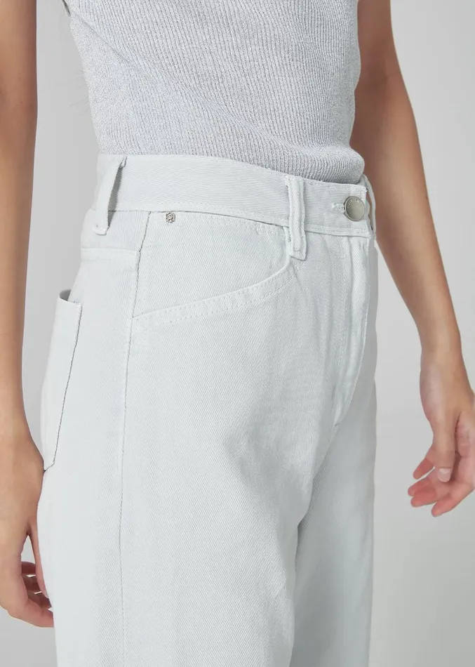 The Frankie Shop Low Classic Straight Fit Jeans 8211 White Grey Women Bottoms