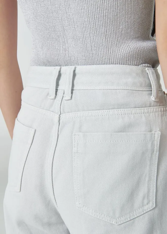 The Frankie Shop Low Classic Straight Fit Jeans 8211 White Grey Women Bottoms