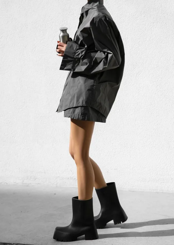The Frankie Shop Lucy Open Back Oversized Shirt 8211 Charcoal Women Tops