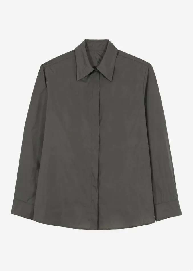 The Frankie Shop Lucy Open Back Oversized Shirt 8211 Charcoal Women Tops