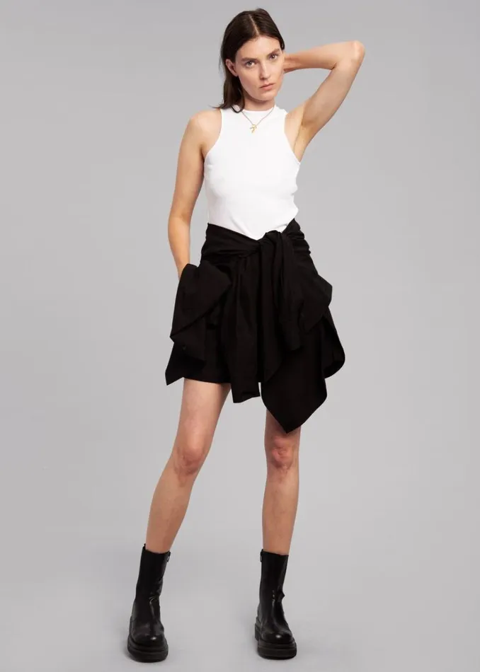 The Frankie Shop Lui Organic Cotton Boxer Short 8211 Black Women Clothing